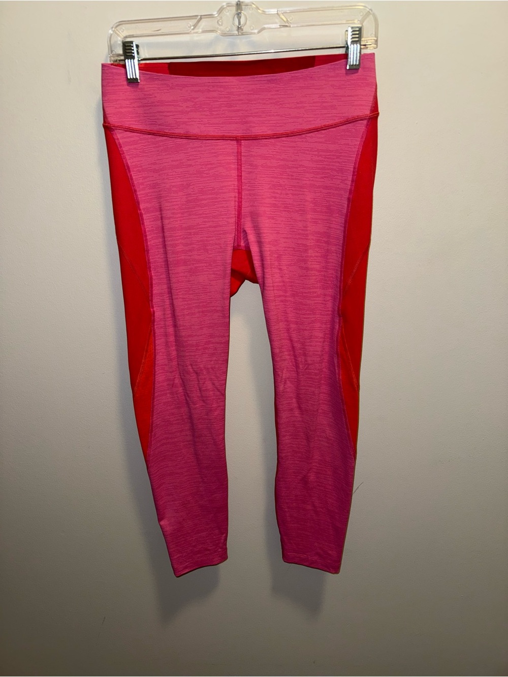 Outdoor Voices Pink and Red Colorblock Leggings